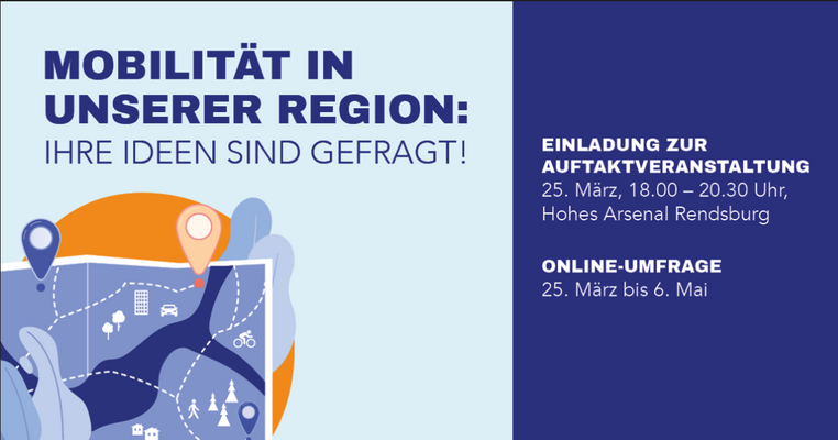 Dieses ist eine Grafik, die eine Einladung zur Auftaktveranstaltung am 25.03.2025, 18. - 20:30 Uhr darstellt und auf eine Online-Umfrage vom 25.03. bis 06.05.2025 hinweist. Mit Klick auf das Bild erfolgt die Weiteleitung an die Umfrage.